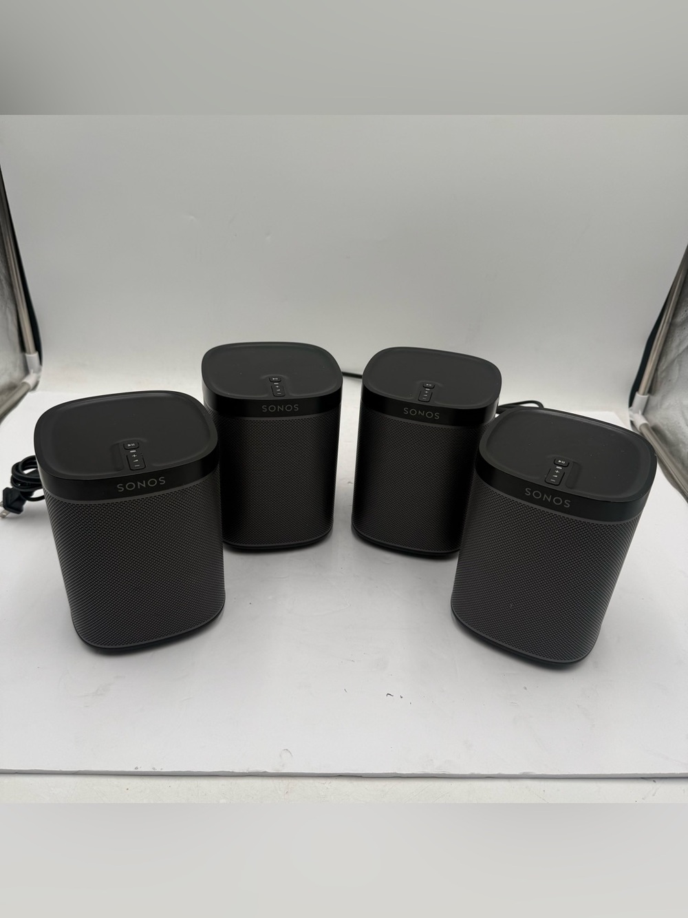E4 4 Pack Sonos Play:1 Stereo Wireless Smart Speakers Black Multi-Room TESTED